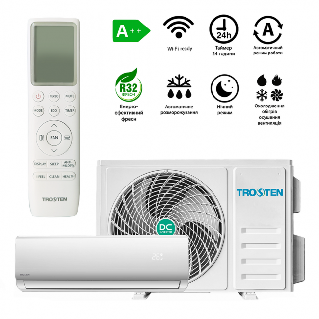 Кондиціонер спліт-система TROSTEN Серія PRO INVERTER -15°C TRN08-INPR