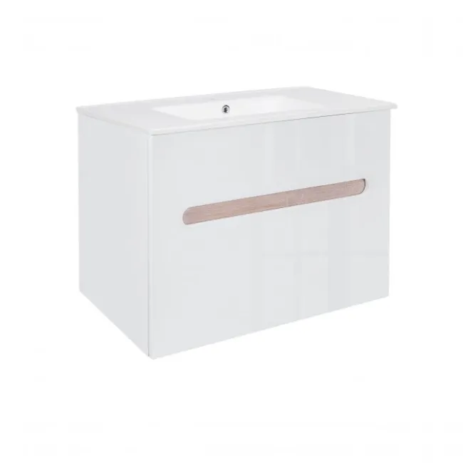 Комплект Qtap Virgo 800х580х437 White/Whitish oak тумба підвісна + раковина урізна QT1872TPА8013080CW Комплект Qtap Virgo 800х580х437 White/Whitish oak тумба підвісна + раковина урізна QT1872TPА8013080CW