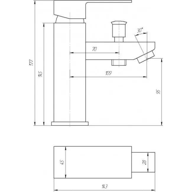 Змішувач для умивальника Globus Lux SHK-106P