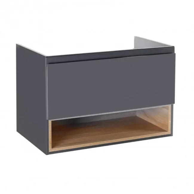 Тумба підвісна Qtap Robin 900х580х500 GRAPHITE/WHITISH OAK Тумба підвісна Qtap Robin 900х580х500 GRAPHITE/WHITISH OAK