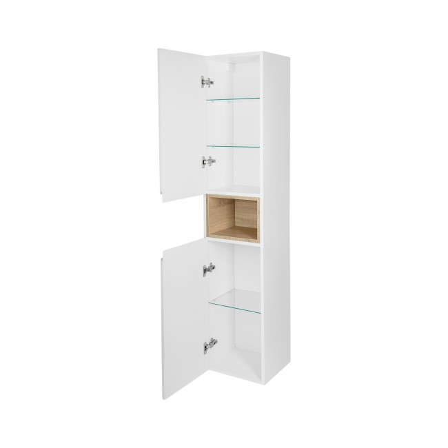 Пенал подвесной Qtap Robin 350х1650х316 White/Whitish oak QT1376PN1651LWWO