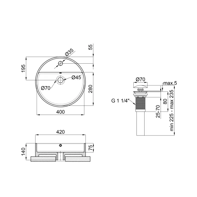 Раковина-чаша Qtap Swan 420х420х145 White с донным клапаном QT1611A051TW 2 Раковина-чаша Qtap Swan 420х420х145 White с донным клапаном QT1611A051TW 2