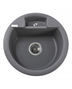 Гранітна мийка Globus Lux  GURON сірий металік 480мм-А0003