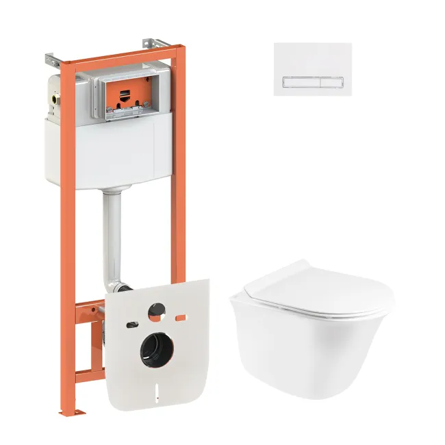 Набор Qtap инсталляция 4 в 1 с панелью смыва Nest (QT0133M425 + QT0111M08V1384W) + унитаз с сиденьем Virgo QT1833051ERW Набор Qtap инсталляция 4 в 1 с панелью смыва Nest (QT0133M425 + QT0111M08V1384W) + унитаз с сиденьем Virgo QT1833051ERW