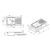 Кухонная мойка Qtap 7843 0,8 мм Satin (QT7843SAT08)