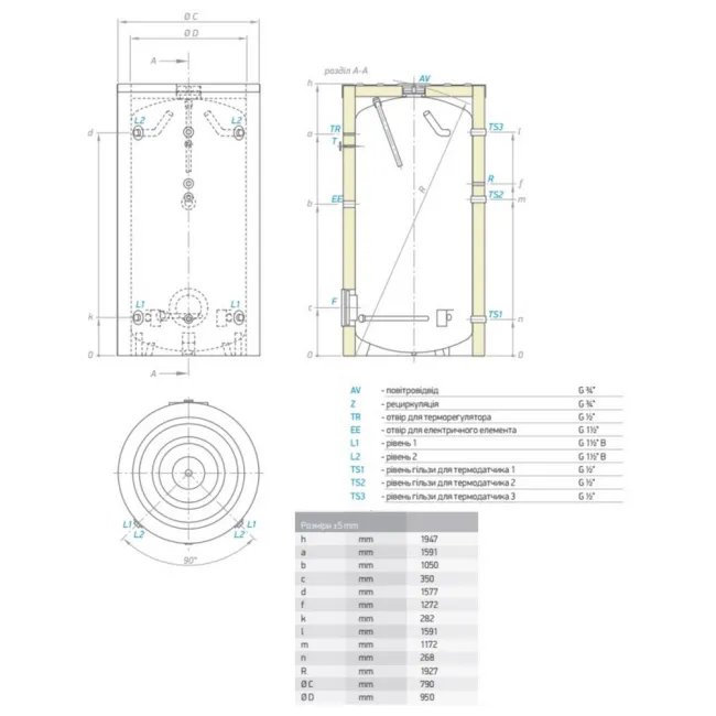Накопительная емкость Tesy 800 л (EV80099F43TP3) 300785 2 Накопительная емкость Tesy 800 л (EV80099F43TP3) 300785 2