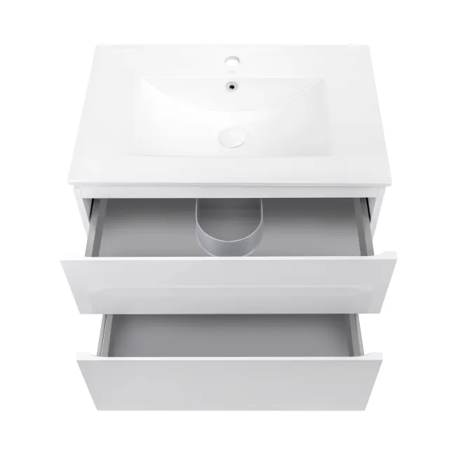 Комплект Qtap Albatross 710х725х460 White тумба підвісна + раковина урізна  QT0172TP700D3070CW
