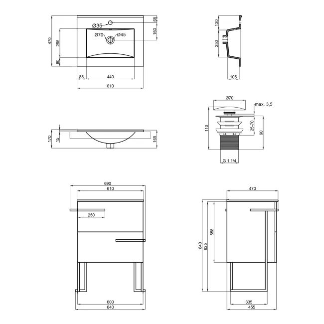 Комплект Qtap Taurus 600х800х437 Whitish oak тумба підлогова + раковина урізна QT2471TNT603WO 2 Комплект Qtap Taurus 600х800х437 Whitish oak тумба підлогова + раковина урізна QT2471TNT603WO 2