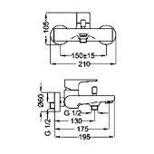 Змішувач для ванни Bianchi Fly VSCFLY200407300CRM