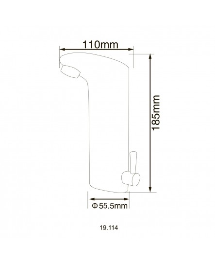 Смеситель сенсорный для умывальника HOTEC 19.114-DC/AC (220V/6V) с трансформатором, латунный Hot/Cold