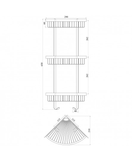 Полочка угловая TOPAZ 4115-3