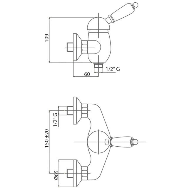 Смеситель для душа Bianchi Liberty ESDLIB200503400CRM 2