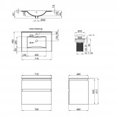 Комплект Qtap Albatross 710х725х460 White тумба підвісна + раковина урізна  QT0172TP700D3070CW