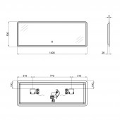 Зеркало Qtap Tern 1400x500 с LED-подсветкой, Bluetooth QT1778142750140WB