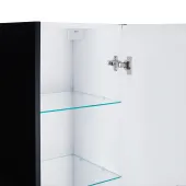 Пенал підвісний Qtap Virgo 350х1600х316 Black/White з кошиком для білизни QT1876PP1652KRBW