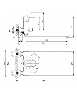 Смеситель для ванны Qtap Leo 3262102GC