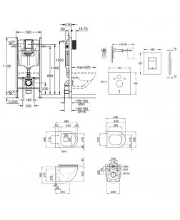 Набір інсталяція 4 в 1 Grohe Rapid SL 3884000G + унітаз з сидінням Qtap Robin QT1333046ENRW