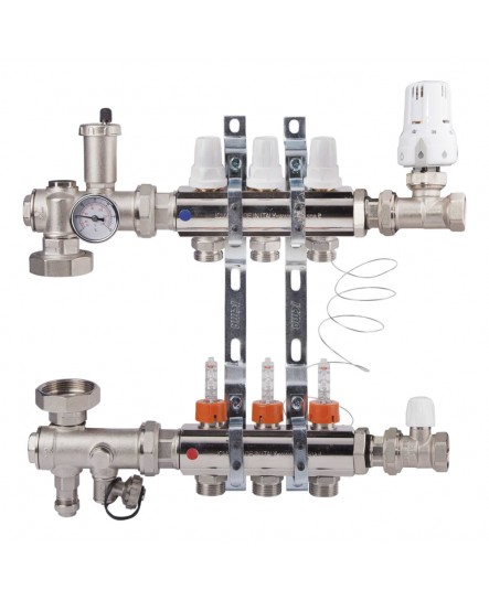 Колекторна група Icma 3/4" 3 виходи, з витратоміром №A3K013