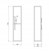 Пенал подвесной Qtap Taurus 350х1450х300 Whitish oak QT2476PP1451RWO