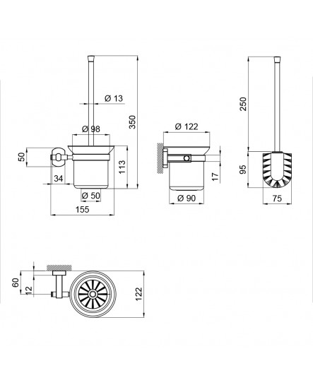 Ершик для унитаза Qtap Liberty ANT 1157