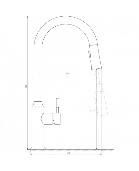 Змішувач для кухні Globus Lux ALPEN SBT1-2033-BB