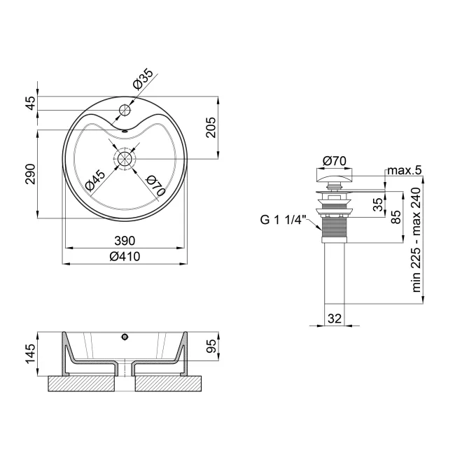 Раковина-чаша Qtap Scorpio 400x400x140 Matt black с донным клапаном QT14113018BMBMB 2 Раковина-чаша Qtap Scorpio 400x400x140 Matt black с донным клапаном QT14113018BMBMB 2