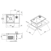 Кухонная мойка с крышкой и омывателем Qtap DC5638 3.0/1.2 мм Satin (QTDC56383012)
