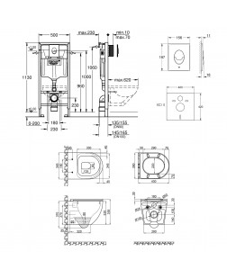 Набор инсталляция 4 в 1 Grohe Rapid SL 38721001 + унитаз с сиденьем Qtap Robin QT1333046ERW