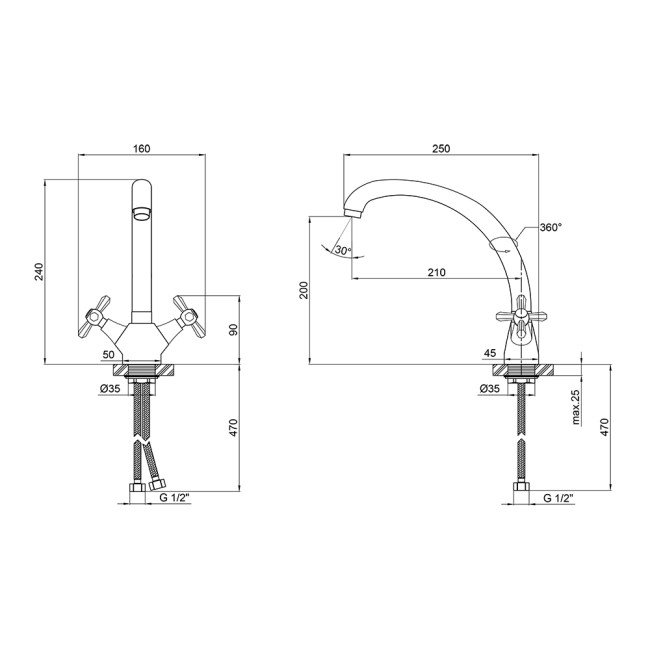 Смеситель для кухни Qtap Liberty ANT 273F 2