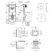 Набір інсталяція 4 в 1 Grohe Rapid SL 38772001 + унітаз з сидінням Qtap Tern QT13332141ERMB