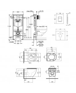 Набір інсталяція 4 в 1 Grohe Rapid SL 38772001 + унітаз з сидінням Qtap Tern QT13332141ERMB