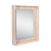 Зеркальный шкаф подвесной Qtap Pisces 600х800х140 Whitish oak с LED-подсветкой