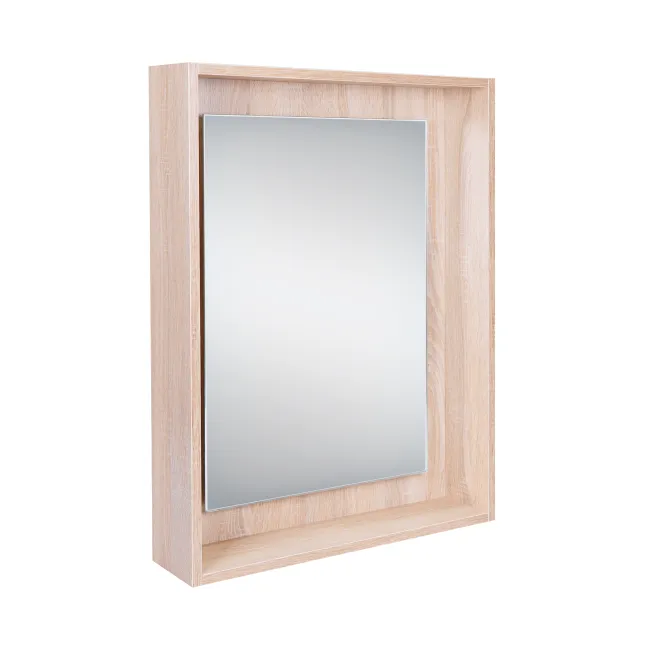Зеркальный шкаф подвесной Qtap Pisces 600х800х140 Whitish oak с LED-подсветкой