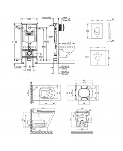 Набор инсталляция 4 в 1 Grohe Rapid SL 38721001 + унитаз с сиденьем Qtap Scorpio QT1433053ERMB