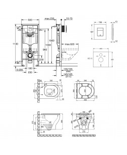 Набор инсталляция 4 в 1 Grohe Rapid SL 38772001 + унитаз с сиденьем Qtap Aries QT0333063ERW