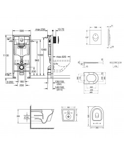 Набор инсталляция 4 в 1 Grohe Rapid SL 38721001 + унитаз с сиденьем Qtap Jay QT07335176W