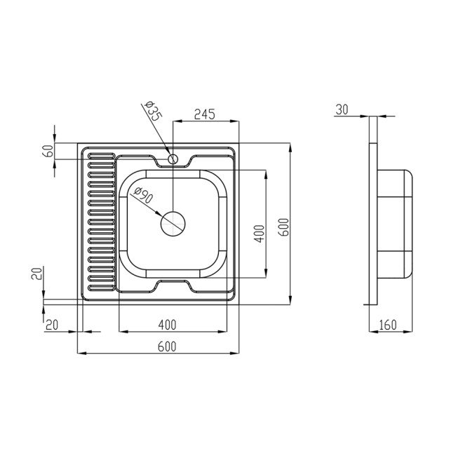 Кухонна мийка Imperial 6060-R Satin (IMP6060RSAT) 2