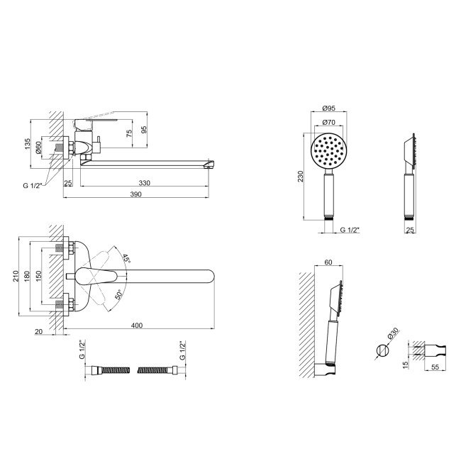 Змішувач для ванни Lidz (NKS) 09 35 005-1 2