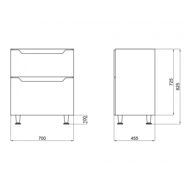 Тумба підлогова Qtap Scorpio 710х825х460 White QT1473TNВ701W