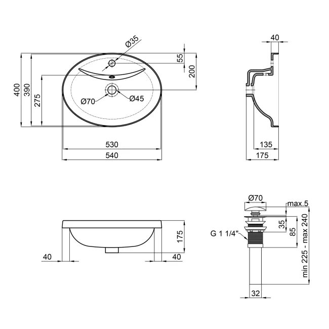 Раковина Qtap Stork 546х406х180 White с донным клапаном QT1511L737W 2 Раковина Qtap Stork 546х406х180 White с донным клапаном QT1511L737W 2