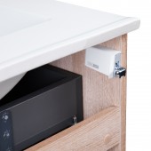 Комплект Qtap Taurus 600х800х437 Whitish oak тумба напольная + раковина врезная QT2471TNT603WO