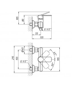 Смеситель для душа Qtap Pivonka 4013102C