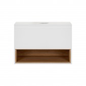 Тумба підвісна Qtap Robin 700х476х437 White/Whitish oak зі стільницею QT1379TPН7001WWO