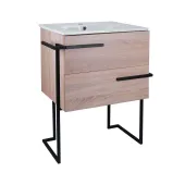 Комплект Qtap Taurus 600х800х437 Whitish oak тумба підлогова + раковина урізна QT2471TNT603WO