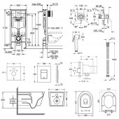 Комплект инсталляция Grohe Rapid SL 38772001 + унитаз с сиденьем Qtap Swan QT16335178W + набор для гигиенического душа со смесителем Grohe BauClassic 111048