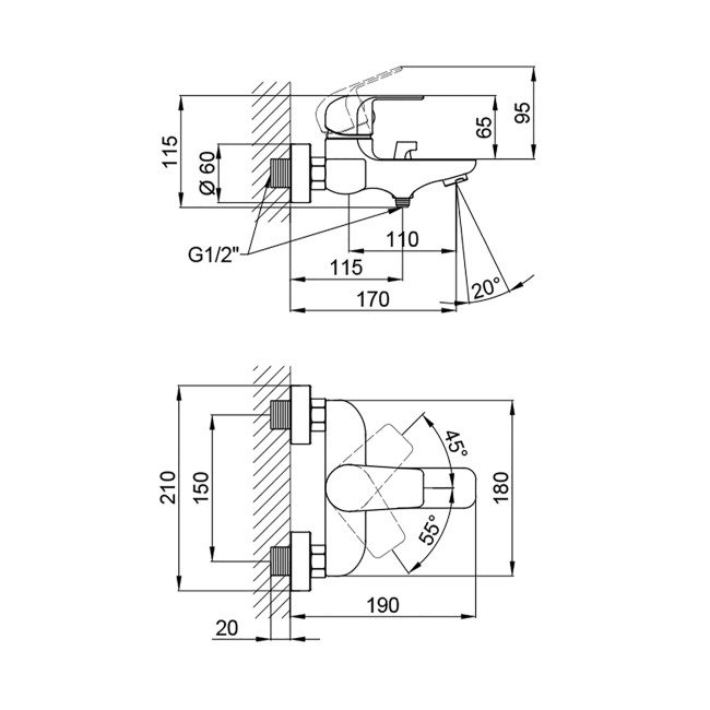Змішувач для ванни Qtap Arena CRM 006 New 2