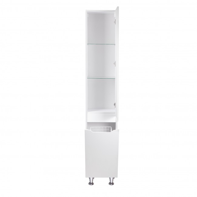 Пенал напольный Qtap Scorpio 350х1900х300 White с корзиной для белья QT1475PN1901KRW