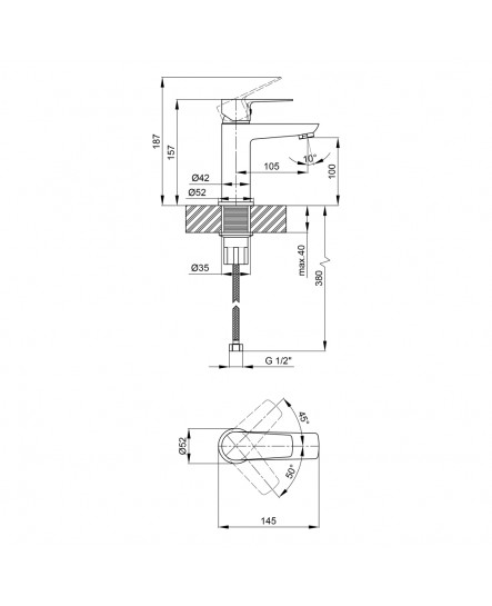 Смеситель для раковины Qtap Planice 1015107C