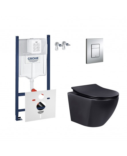 Набір інсталяція 4 в 1 Grohe Rapid SL 3884000G + унітаз з сидінням Qtap Robin QT1333046ERMB