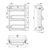 Сушарка для рушників водяна Lidz Zigzag (CRM) D32/20х1/2" 500x800 P3